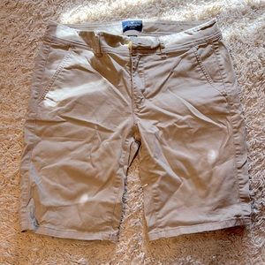 American Eagle mid rise khaki Bermuda shorts